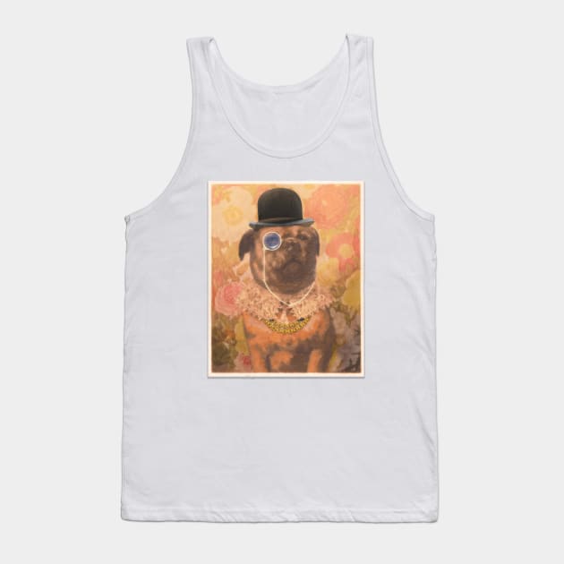 Cool Monocle Wearing Renaissance Dog Painting Tank Top by Design A Studios